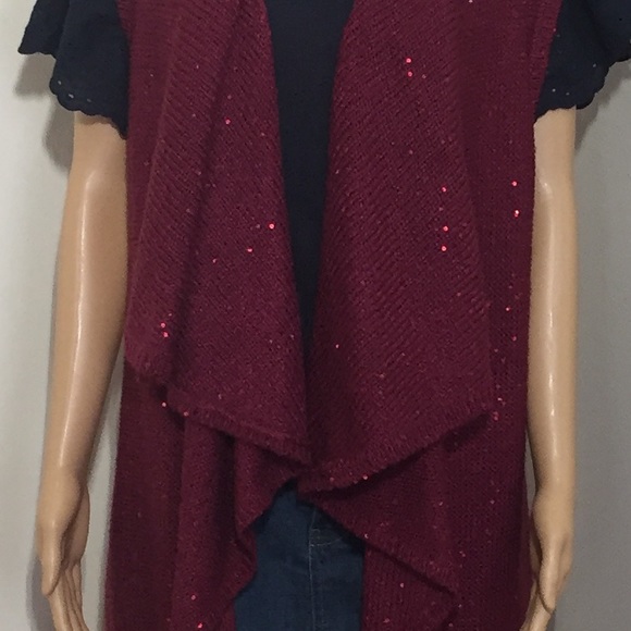 NWT DENNIS BY DENNIS DIBASO || Woman’s HI /Low SWEATER OPEN VEST Sz M - Picture 4 of 7